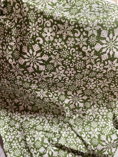 CHRISTMAS_Green with White Snowflakes
