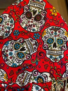 HALLOWEEN_ SKULLS_ Red Sugar Skulls Scrub Hat