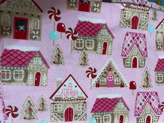 CHRISTMAS_Glitter Pink with Gingerbread Houses