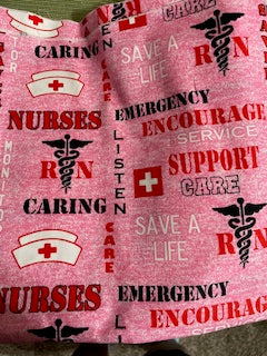 MEDICAL_Pink, Nurses with Cap and SUPPORT Words