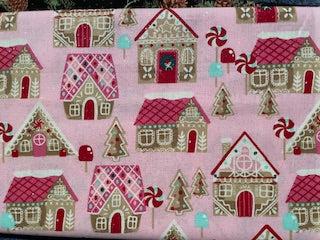 UNCUT_Glitter Pink Gingerbread Houses