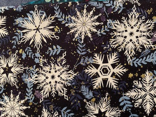 UNCUT_Blue Gold and White Snowflakes