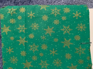 UNCUT_Green with Gold Snowflakes