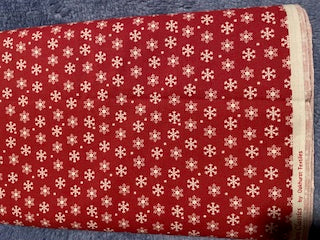 UNCUT_Maroon Red with White Snowflakes