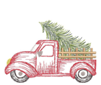 EMBROIDERY DESIGN_Red truck with tree