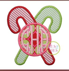 EMBROIDERY DESIGN_Candy Cane Monogram