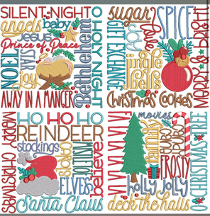 EMBROIDERY DESIGN_ Christmas sayings in square