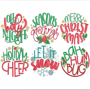 EMBROIDERY DESIGN_Circular Christmas Sayings