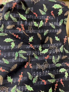 CHRISTMAS_Music with Holly and Ivy on Black