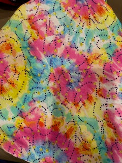 FLORAL_Tie Die with Gold Sparkly