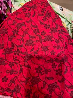 FLORAL_Black Roses on Red_____ CLEARANCE