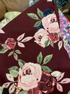 FLORAL_Roses on Maroon