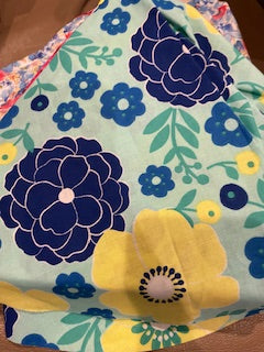 FLORAL_Blue and Yellow on Mint