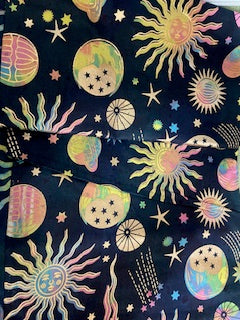 MISCELLANEOUS_Batik Stars and Planets (gold sheen)