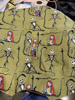 HALLOWEEN_ Jack and Sally on olive background